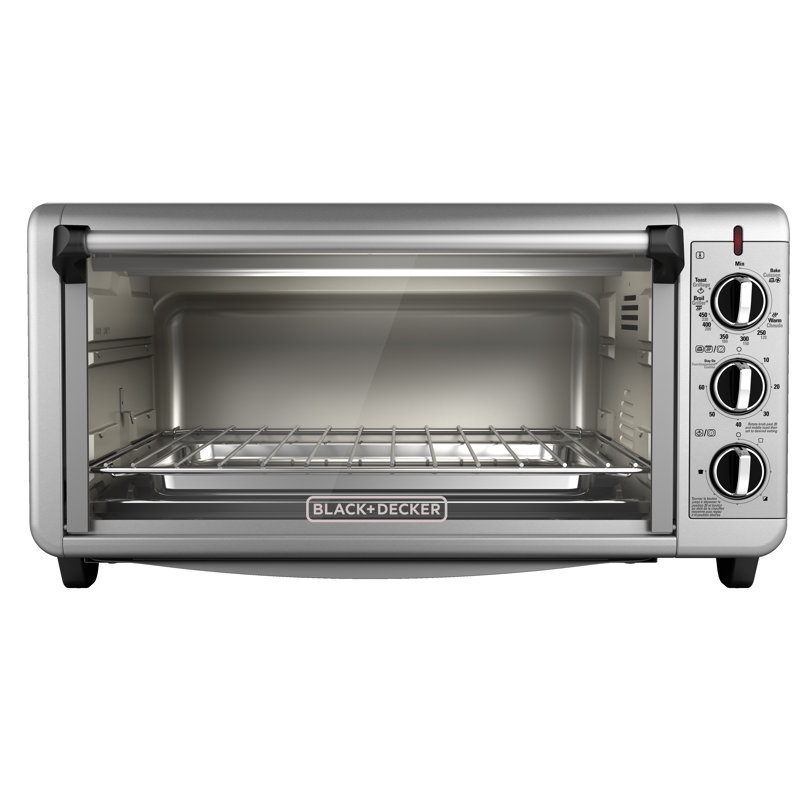 Black & Decker Toast-R-Oven Plus Timer White Counter Top Bake Pan Broil Rack